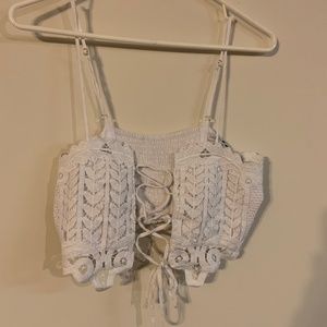 lace up crop top